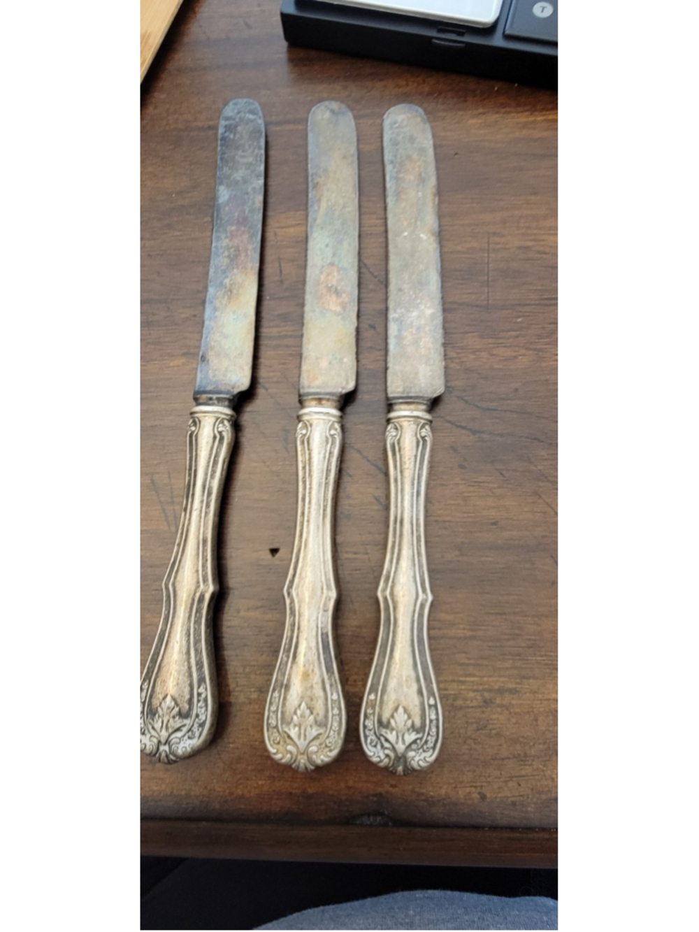 Antique English Sterling Silver Dinner Knives.